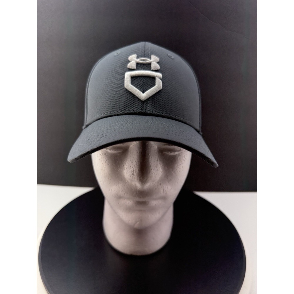 Under Armour Youth UA Baseball Blitzing Cap Hat Pitch Gray White Size MED/LRG